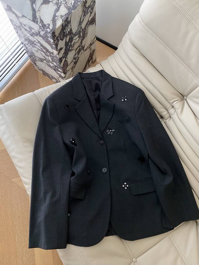 25pf Autumn and Winter Heavy Beaded Outerwear Blazer Made of modern stiff suit f