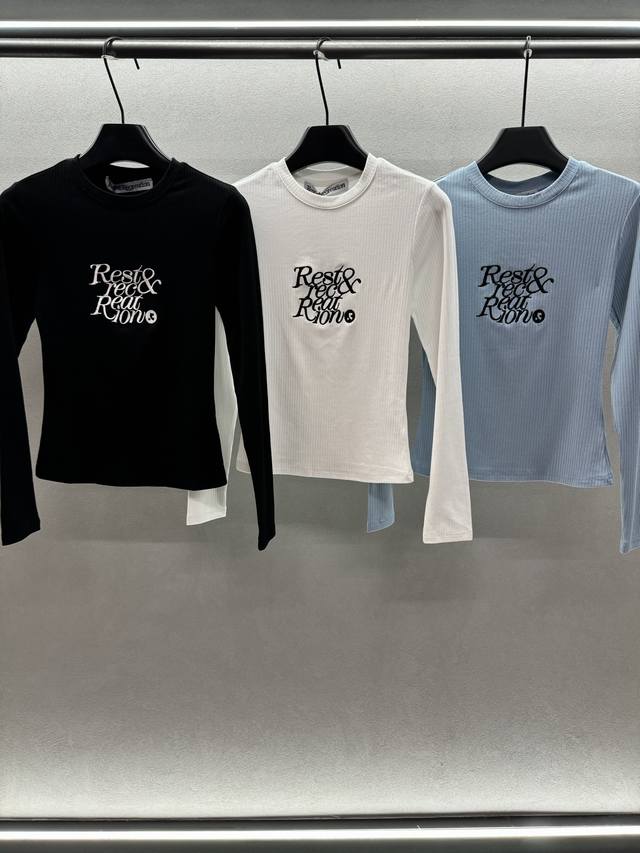 2025 Autumn And Winter ! Rest & Recreation, embroidered letter stretch base top