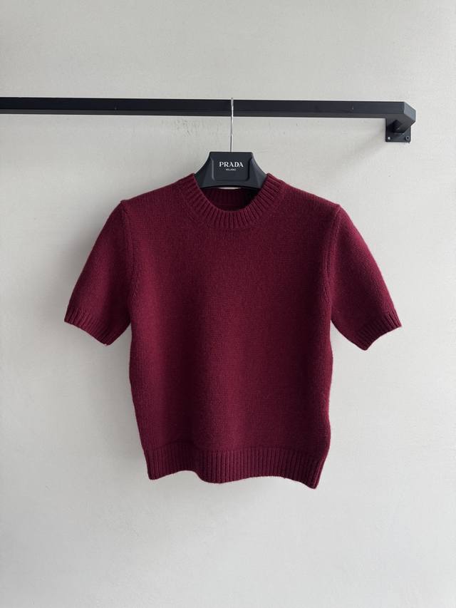 prar* 25Fw New Early Fall Retro Cashmere Knit Short-Sleeve Top Exclusively Devel
