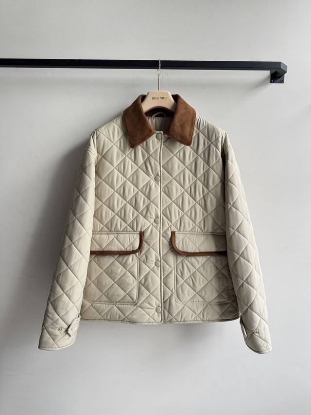 Miumi* 25Fw Early Fall New Warm, Youthful, Age-Reducing Cream Apricot Cotton Dia