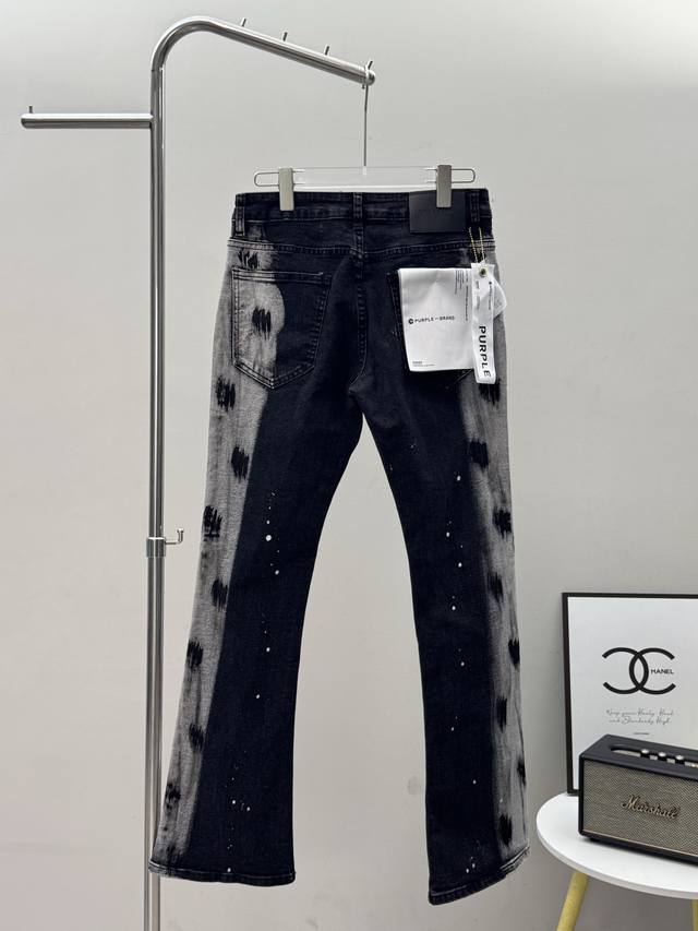 Purple Brand American Retro Hand-Painted Splatter Paint Flared Jeans Style Numbe