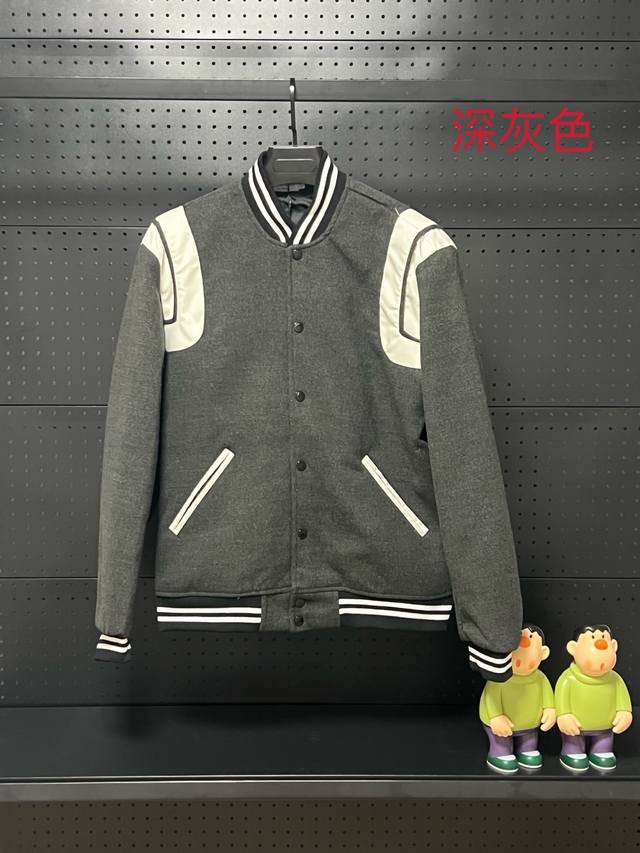 Saint Laurent Syl patchwork classic baseball jacket Four colors available, upgra