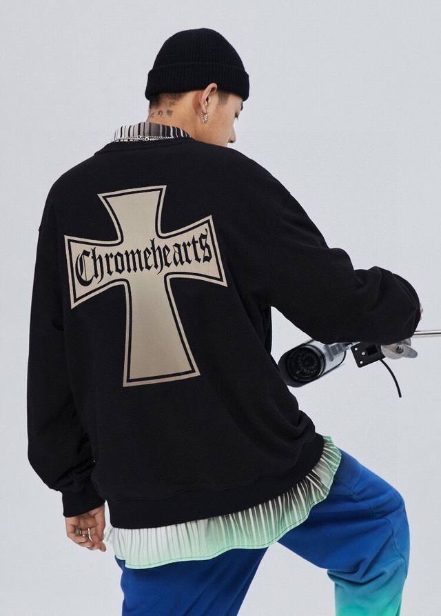 Updated terry cloth sweatshirt, style number 668. Chrome Hearts high-street styl