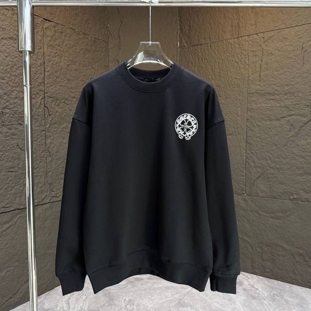Ch* Chrome Hearts* 2025 Autumn/Winter New Crew Neck Sweatshirt 400g Pure Cotton