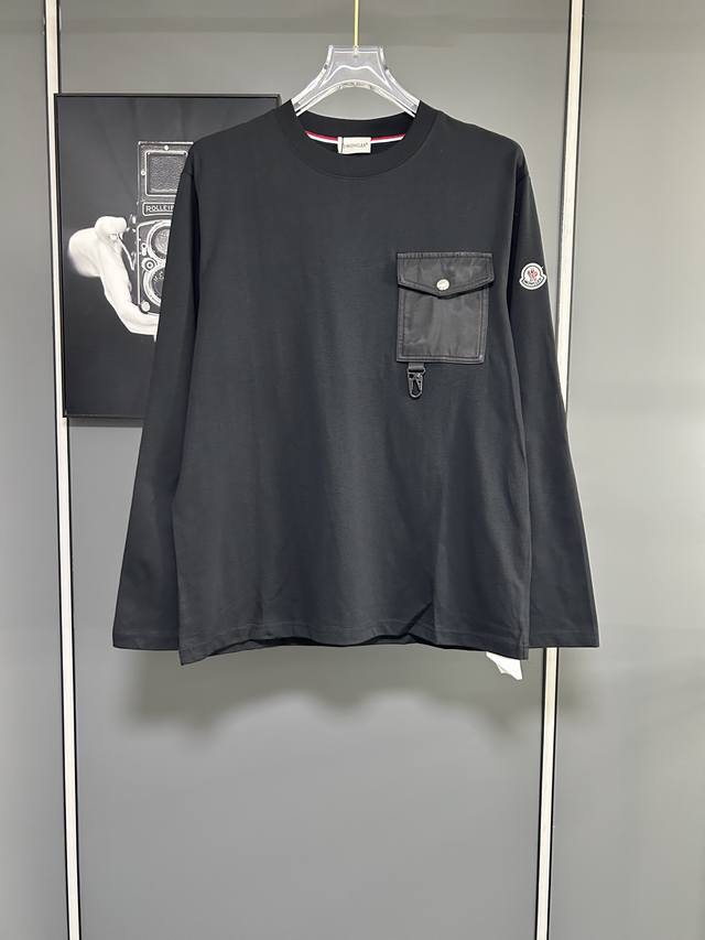 Moncler 2025 New Heavy Embroidered Letter Logo Unisex Long-Sleeve T-Shirt, Custo