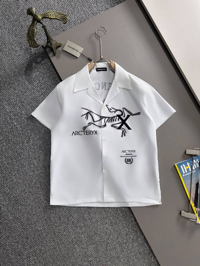 Arc'teryx collaboration Paris 2025 Summer Classic Logo All-Over Print Shirt. Lig