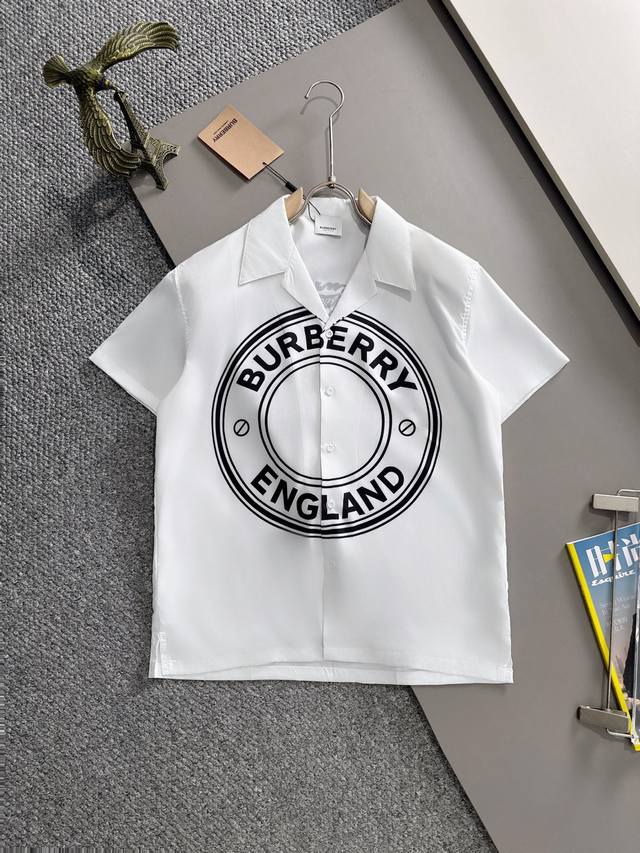 Burberry 2025 Summer Classic Logo Print Shirt, lightweight cotton all-over digit