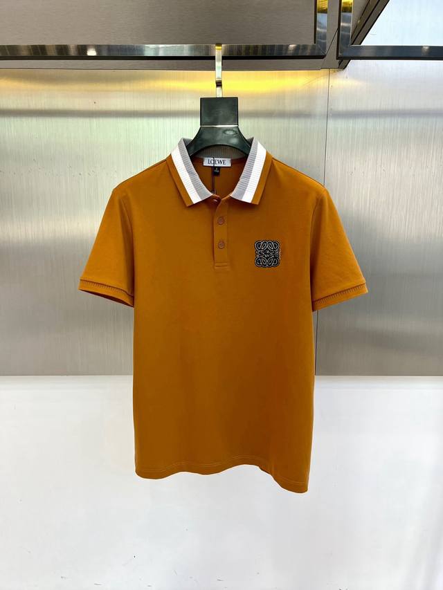 Loewe 2025 Classic Iconic Logo Polo Shirt, Short Sleeve, Classic and Stylish Col