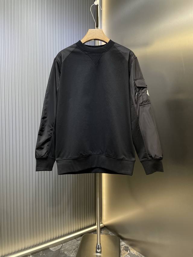 Moncler Logo Patchwork Sweatshirt. Made with a custom-made soft cotton blend war