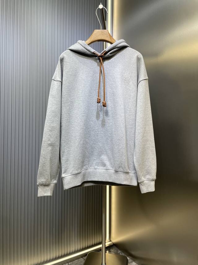 Loewe Anagram Top-Tier Original Leather Embroidered Hooded Sweatshirt. Custom-ma