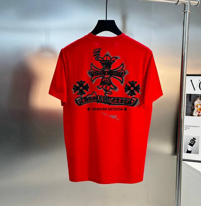 Chrome Hearts 2640 Spring/Summer New Arrival Fashionable Crew Neck Short-Sleeve