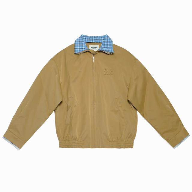 Miu 2025 Autumn/Winter New Plaid Double Collar Jacket. Original version purchase