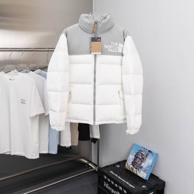 2025 Autumn/Winter New The North Face Embroidered Color-Blocked Down Jacket. Cus