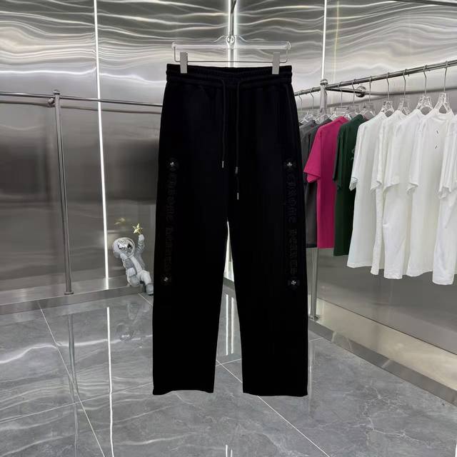 Ch 2025 Autumn/Winter New Style Wide-Leg Casual Pants with Side Embroidery Lette