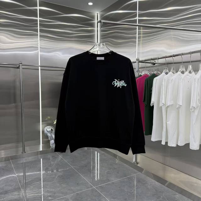 Dio 2025 Autumn/Winter New Custom Fabric Crew Neck Long Sleeve Sweatshirt, Two-T