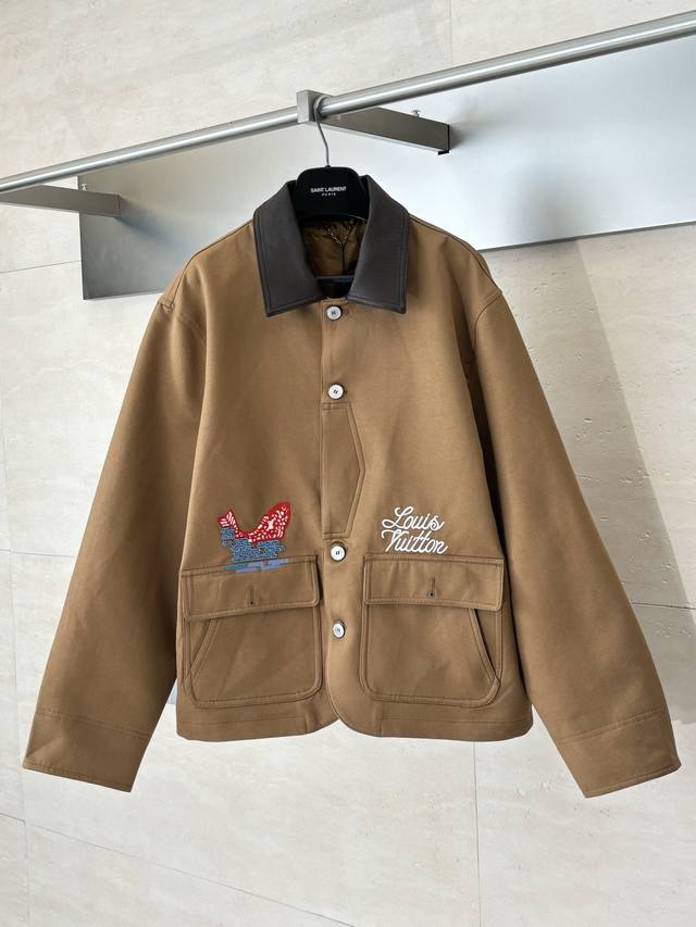Louis Vuitton 25Ss New Nigo Collaboration Fishing Cotton Canvas Work Jacket with