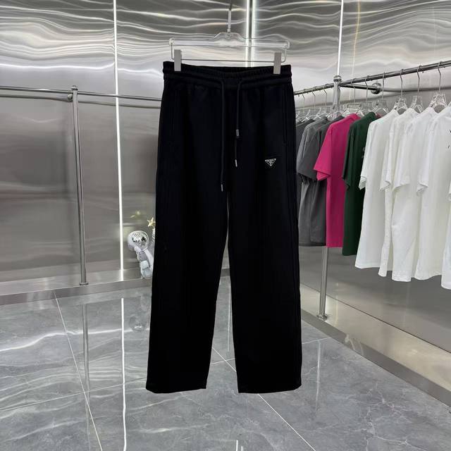 Ra 2025 Autumn/Winter New Classic Patchwork Metal Triangle Logo Wide-Leg Casual