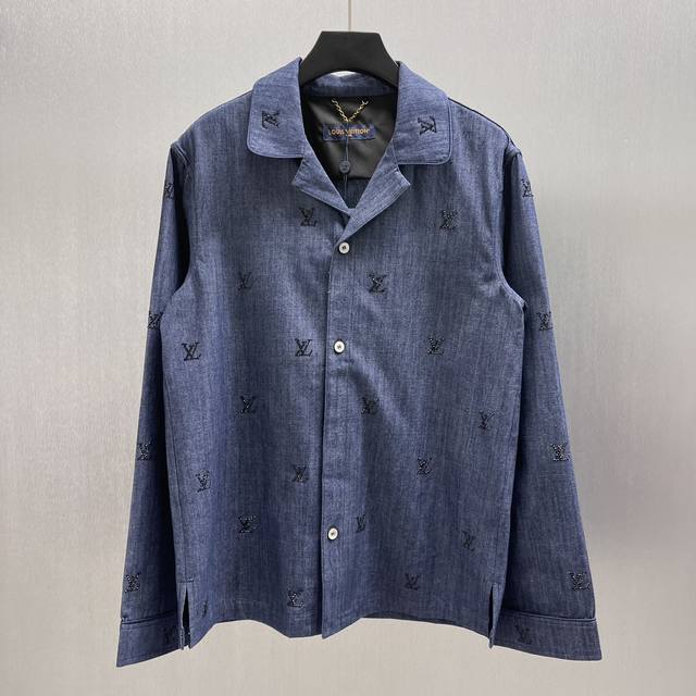 Lu Decorative Details Denim Pajama Shirt (Ddd) Size: S-XL (Ddd) This long-sleeve