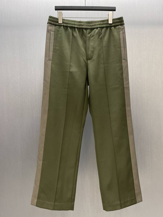 Gu Color-blocked Piping Casual Trousers Size: S-XL Gucci's 2025 Early Spring col