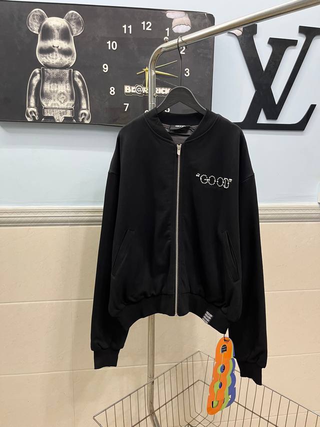 Style No. 149 Goodbran - Front and Back Beaded Letter Embroidery Zipper Jacket.