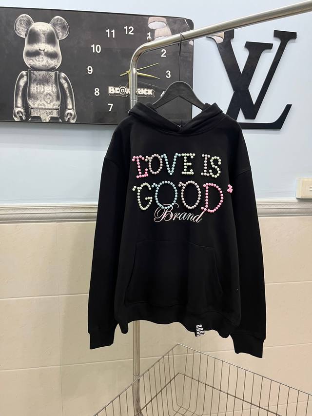 Style No. 222 Good Brand 2025 New Rainbow Beaded Embroidery Hooded Sweatshirt. F