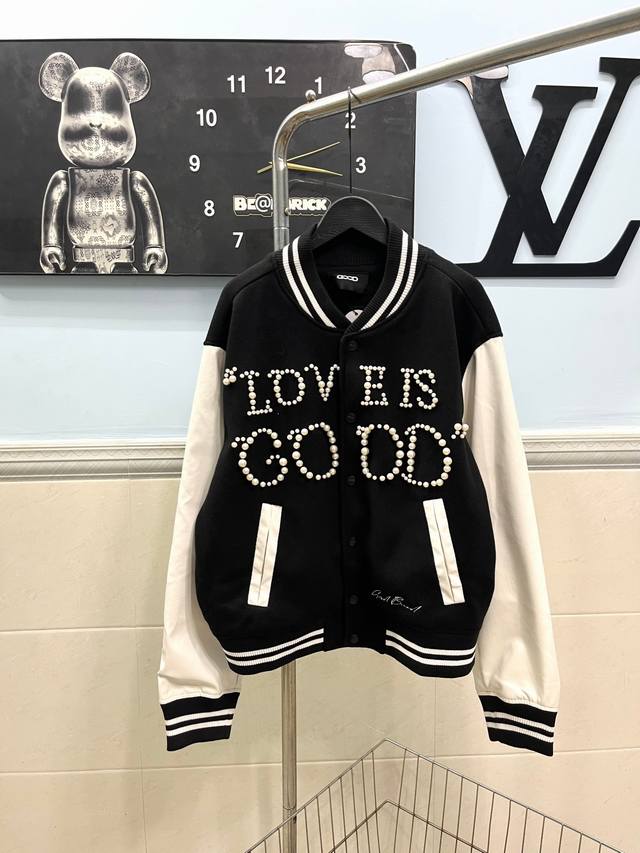 Style No. 221 Goodbrand Pearl Bubble Bead Embroidered Wool Baseball Uniform. Hun