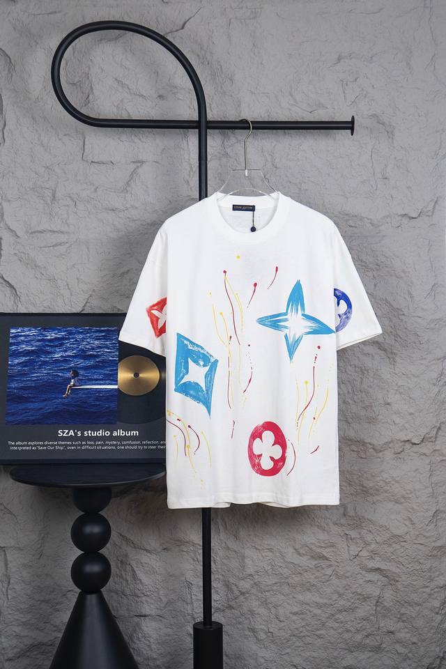 Style No.: M161 Louis Vuitton 2025 New Dopamine Colorful Graffiti Print Short-Sl