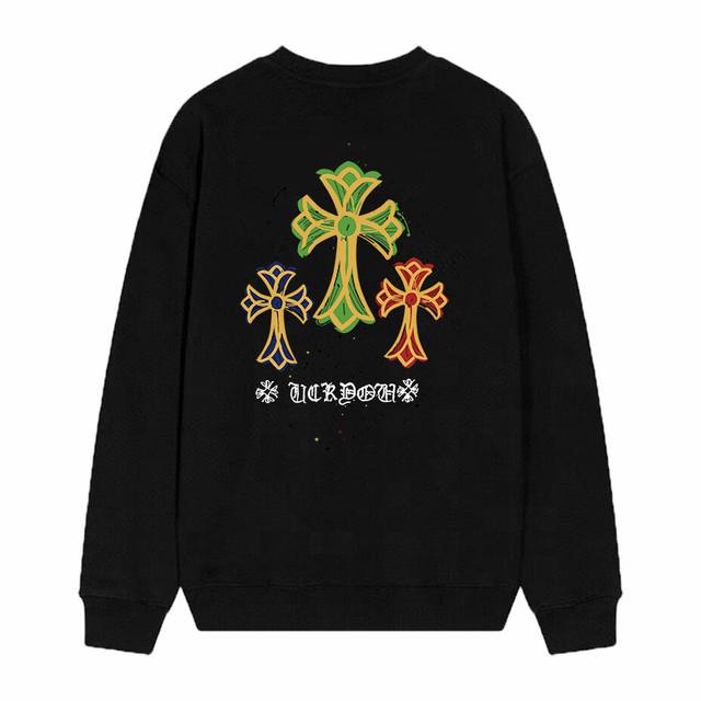 Style No. D48 Chrome Hearts Print Crew Neck Terry Sweatshirt, upgraded fabric, e