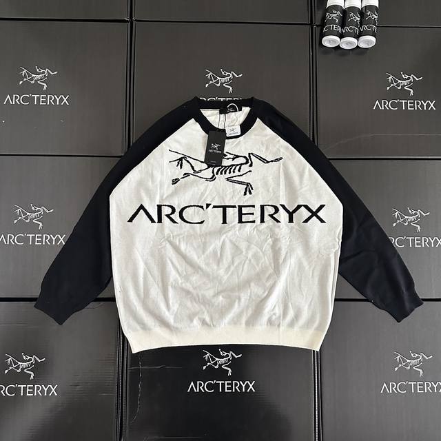 Style No.: Dj96908 Arc'teryx Autumn/Winter New Crew Neck Jacquard Black and Whit