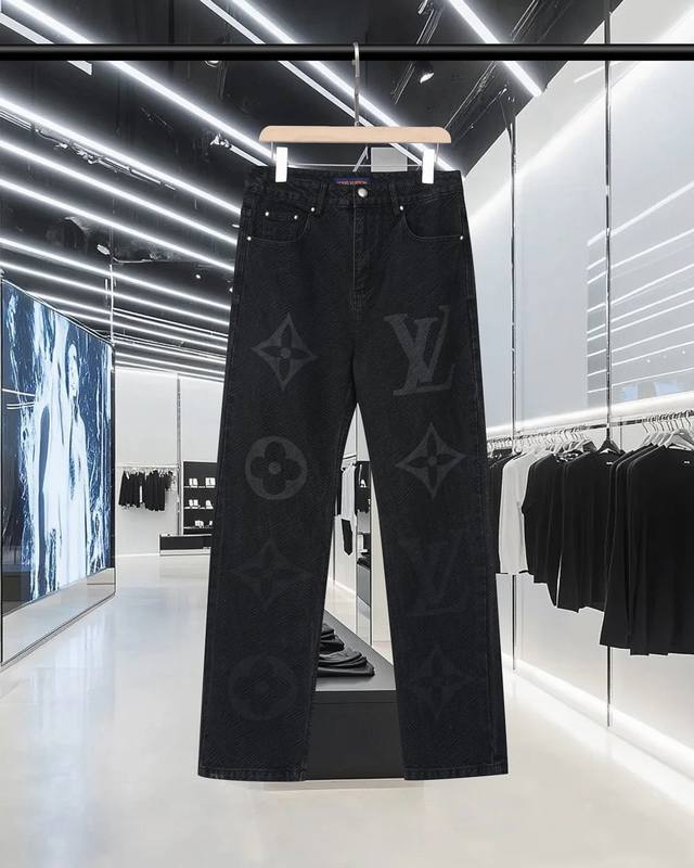 Louis Vuitton (LV) 25Fw Luxury Gradient Large Logo Washed Letter Straight Leg Je
