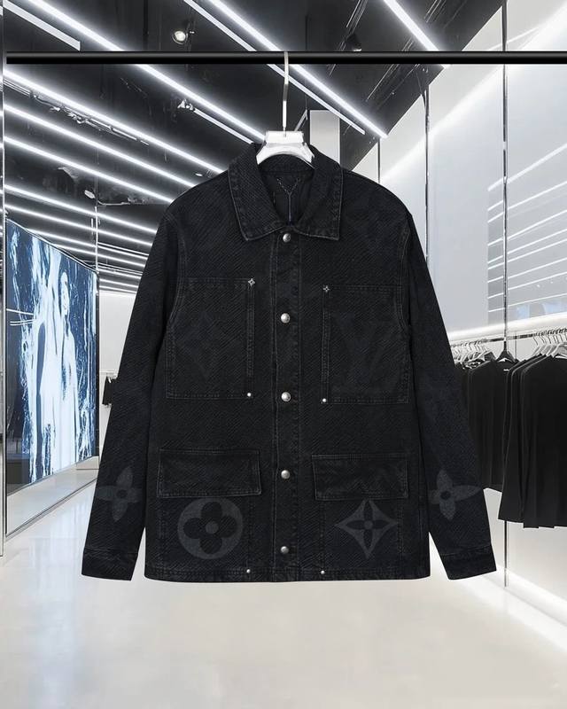 Louis Vuitton (LV) 25Fw Luxury Gradient Large Logo Washed Letter Denim Jacket, U