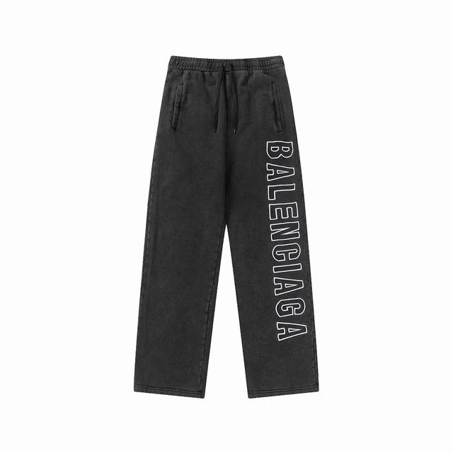 Blcg. Top-tier version Balenciaga Outline Baggy Sweatpants in Black Faded with E