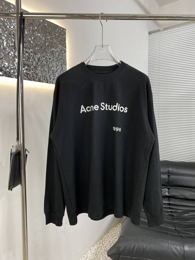 High-quality Acne 25Ss new logo slogan long-sleeved T-shirt. Made with custom-dy