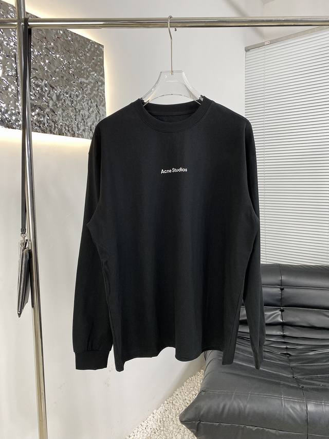 High-quality Acne classic logo slogan long-sleeved T-shirt. Custom-dyed fabric,