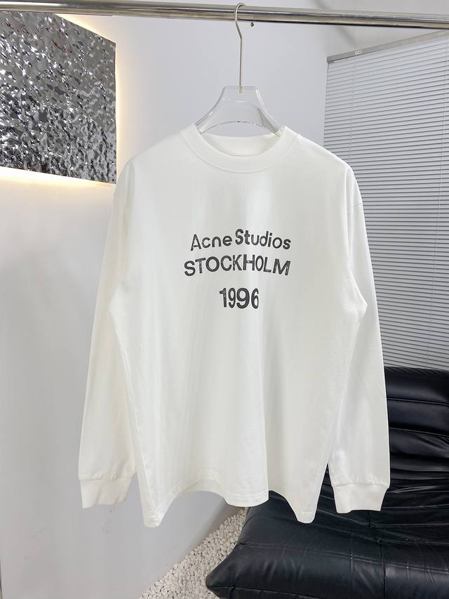 High-quality Acne 25Ss new logo slogan long-sleeved T-shirt. Made with custom-dy