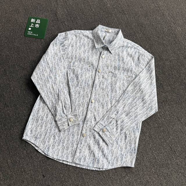 Style No. G88 New Dior Monogram All-over Print Denim Shirt Jacket The faded blue