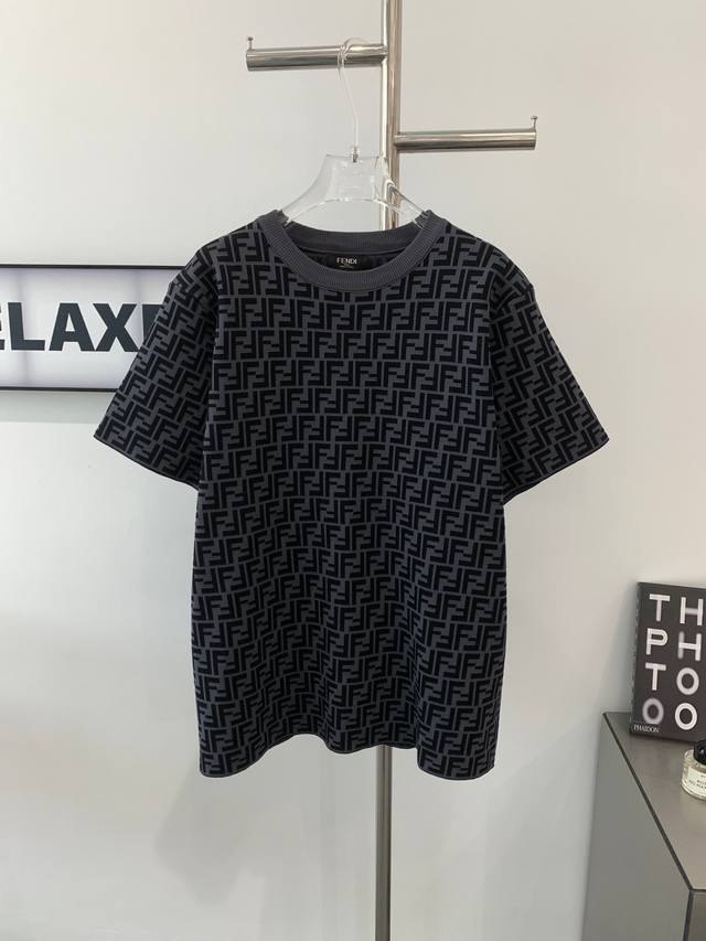 Style No. G656 New Fendi All-over Jacquard Monogram Knit T-Shirt, Short Sleeve,