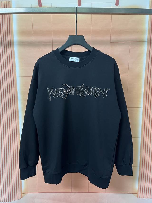 Bulk Order Photos# YSL New Heavy-Duty Rhinestone Crew Neck Long-Sleeve Sweatshir