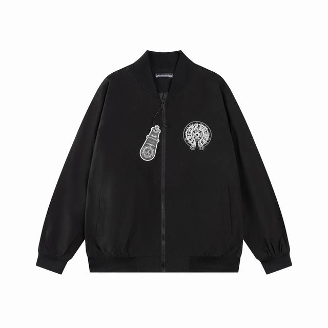 Chromehearts Pearl-Embellished Baseball Jacket (Ddd) Clear texture, high-quality