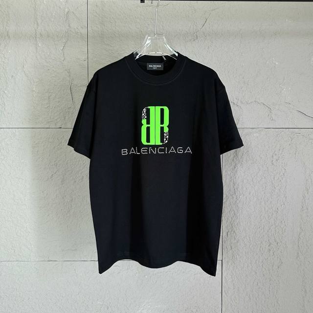 Balenci*Ga Paris 2025 Spring/Summer New Short-Sleeve T-Shirt Classic Letter 3D F