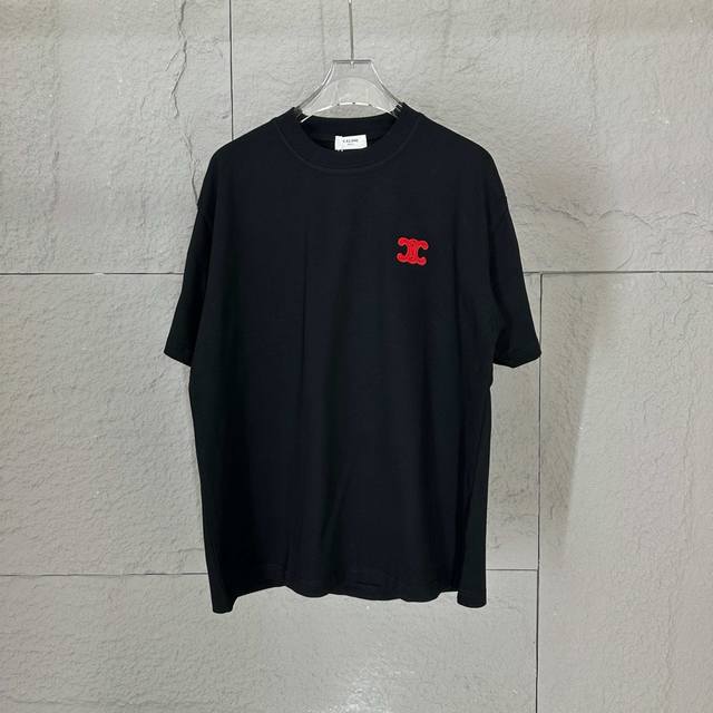 Celi* Celine 2025 Spring/Summer Simple Double C Red Letter Embroidered Personali