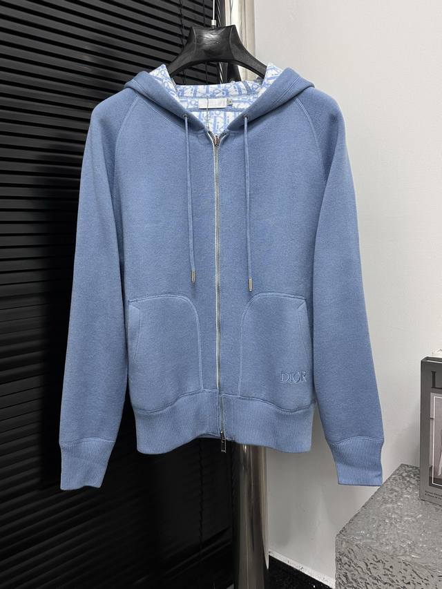 Dior Double-Sided Jacquard Cashmere Knit Hooded Hoodie. Made from a soft and com