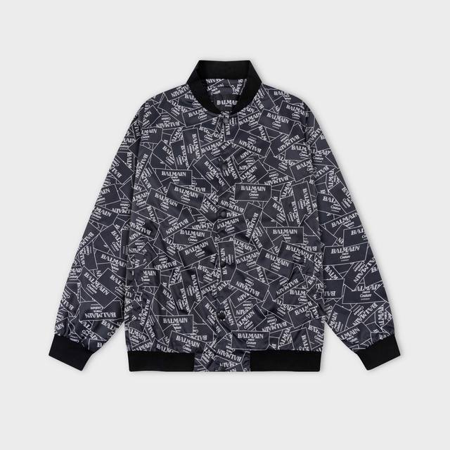 Balmain 2025 Autumn/Winter New Bomber Jacket, All-over Logo Print, Stylish and E