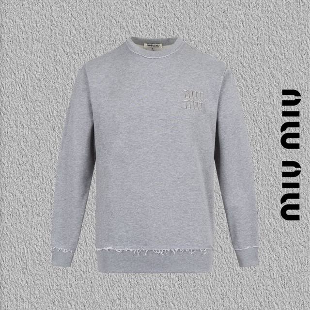 Style No. B109 Miumiu Distressed Burnish Letter Crew Neck Sweatshirt Consistent
