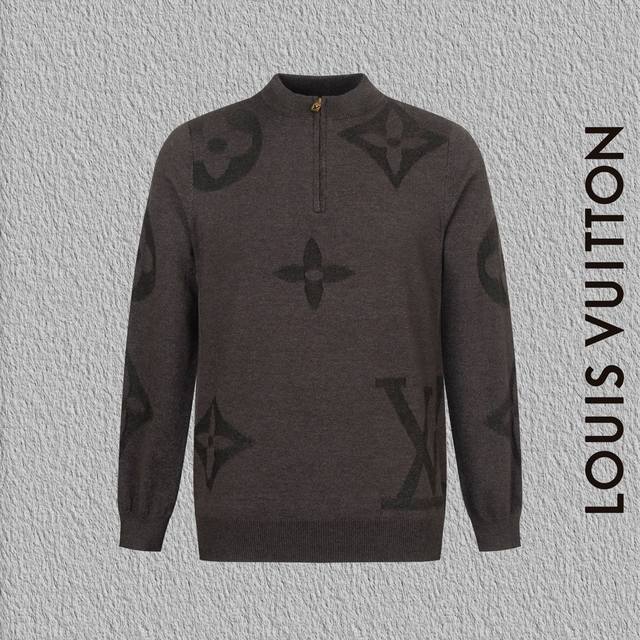 Style No. B97 Louis Vuitton Half-Zip Monogram Knit Crew Neck Sweater, Consistent