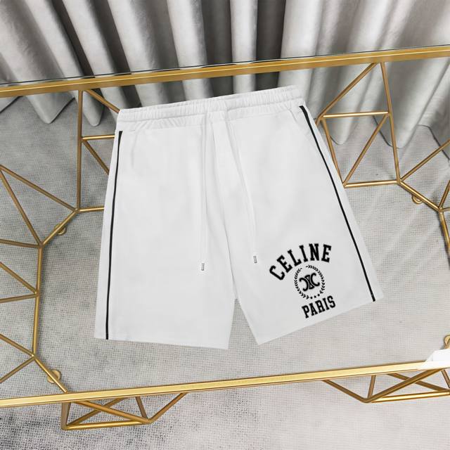 Celine Printed Cotton Shorts/Sweatpants 1:1 replica fabric, 380g terry cloth, hi