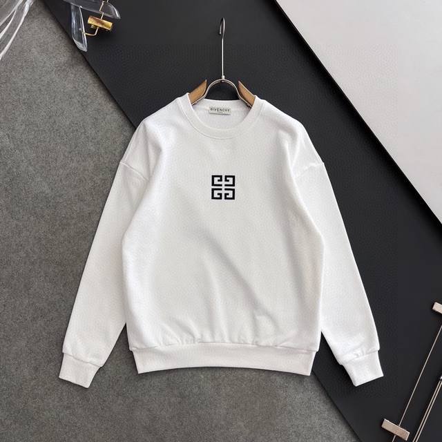 Gvc Givenchy Classic Great White Shark Letter Design Sweatshirt, 400g 100% Cotto