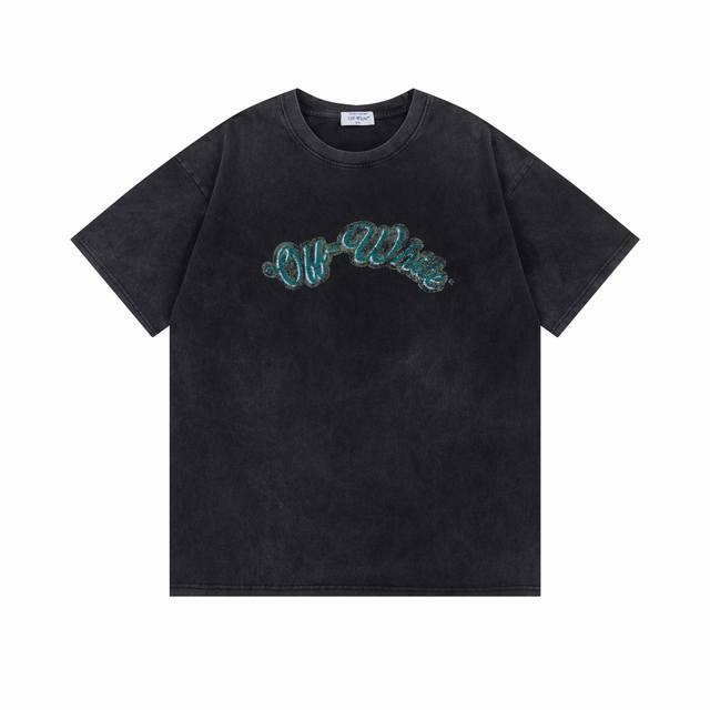 9101#. Off-White 2025 New Oil Painting Portrait Short-Sleeve T-Shirt (Washed) Co