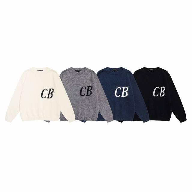 American streetwear Cole Buxton minimalist letter jacquard knit sweater, niche h