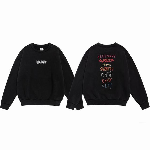 Saint Of Michael New Crew Sweatshirt Mx American Retro Crew Neck Pullover Loose